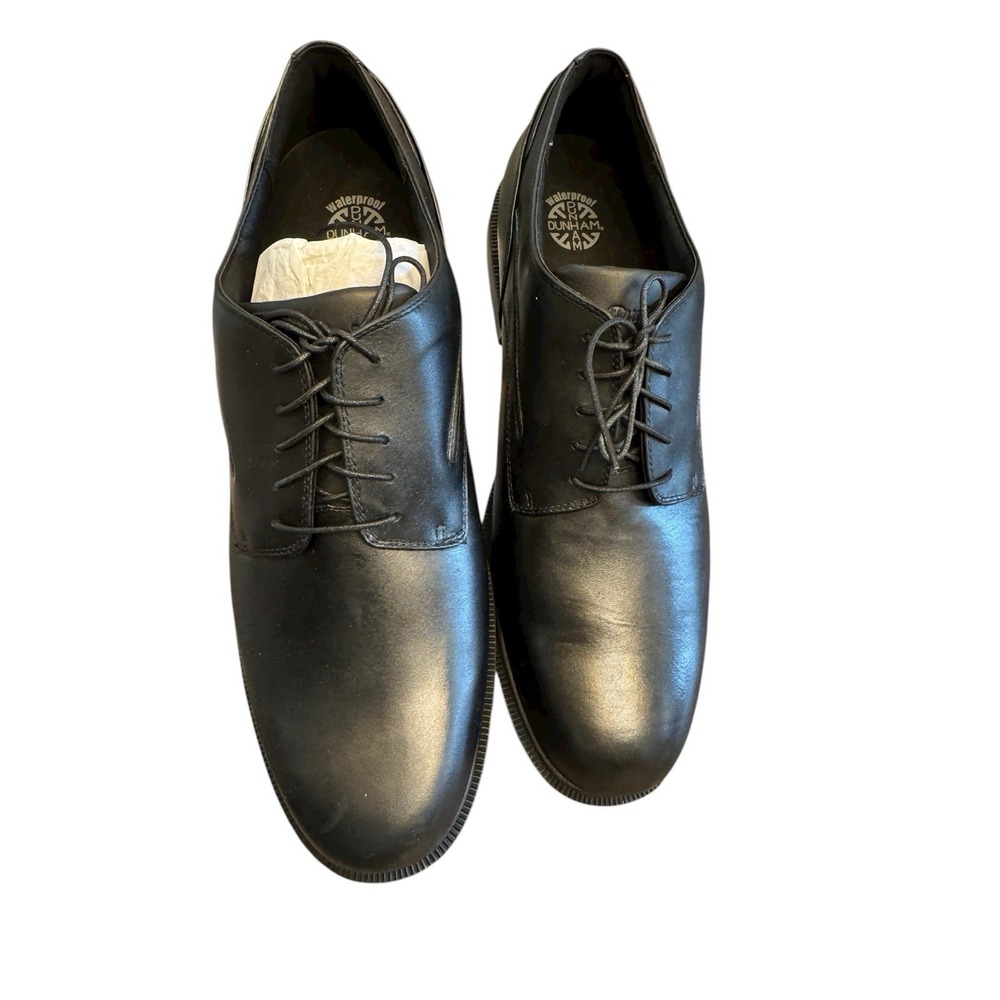 Dunham Mens Burlington Black Leather Waterproof‎ Oxford Shoe Size 17D